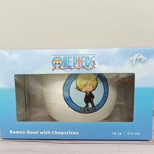 One Piece Ramen Bowl with Chopsticks - White